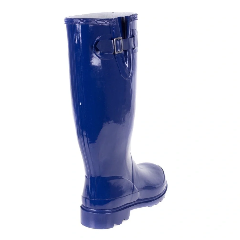 Women's Rubber Rain Boots, Navy Blue 14